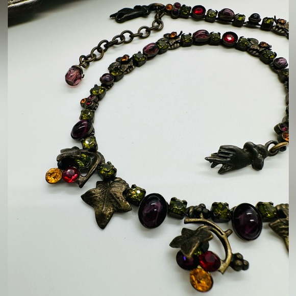Vintage MARY DEMARCO Crystal  Stone Necklace UNIQUE 💚 - Picture 14 of 17